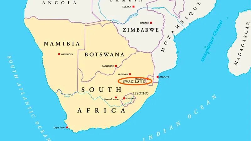 斯威士兰所在位置