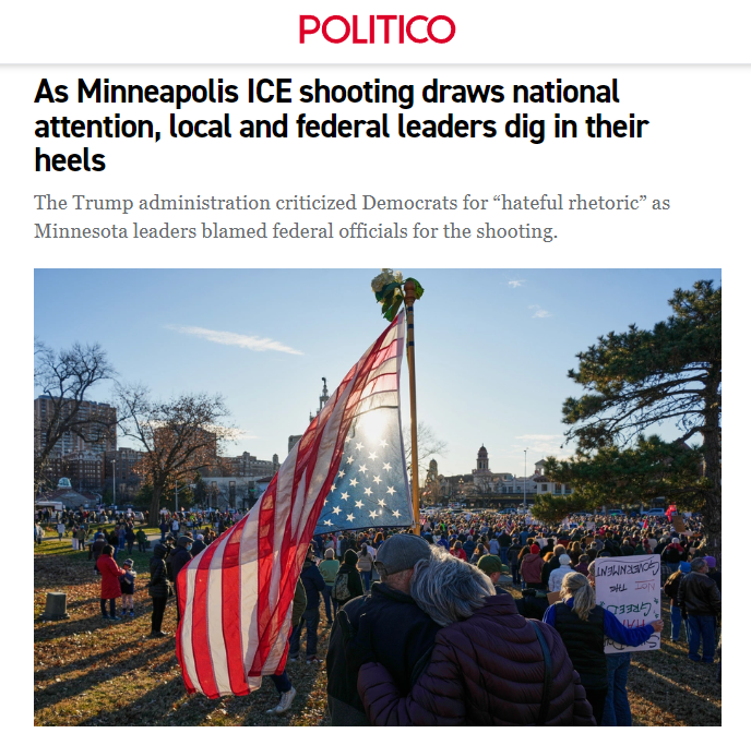 美国《政治报》网站1月11日报道截图