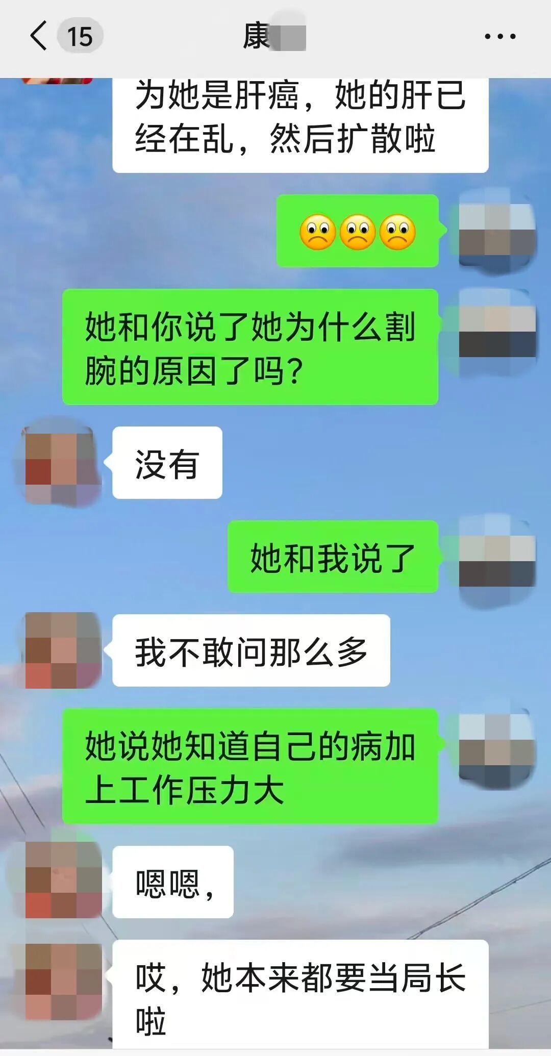▲康某与杨先生的部分聊天记录