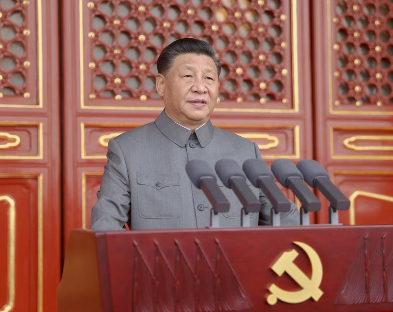 △2021年7月1日，庆祝中国共产党成立100周年大会在北京天安门广场隆重举行，习近平总书记发表重要讲话。