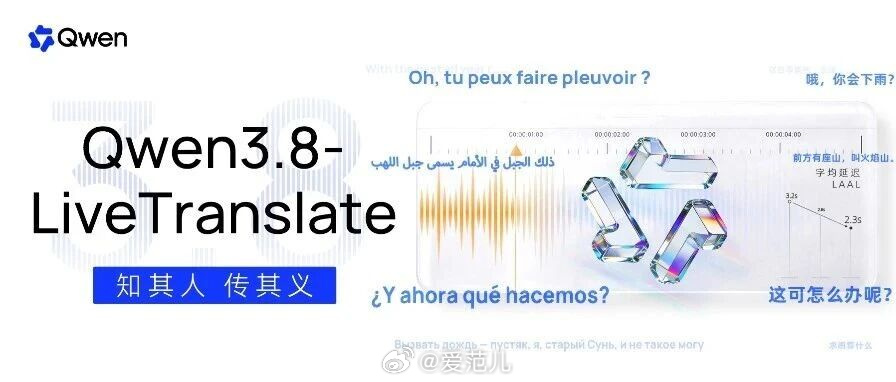 【千问发布 Qwen3.8-LiveTranslate,同传延迟降至