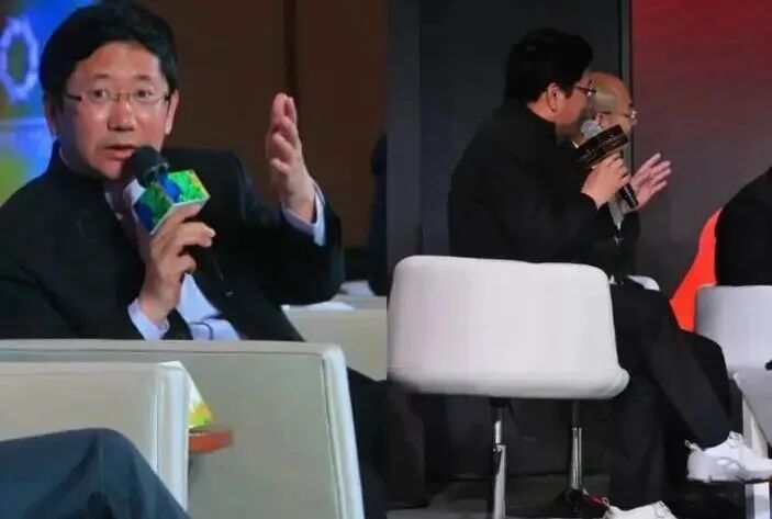 时任清华控股董事长徐井宏穿了一双白色ECCO运动鞋