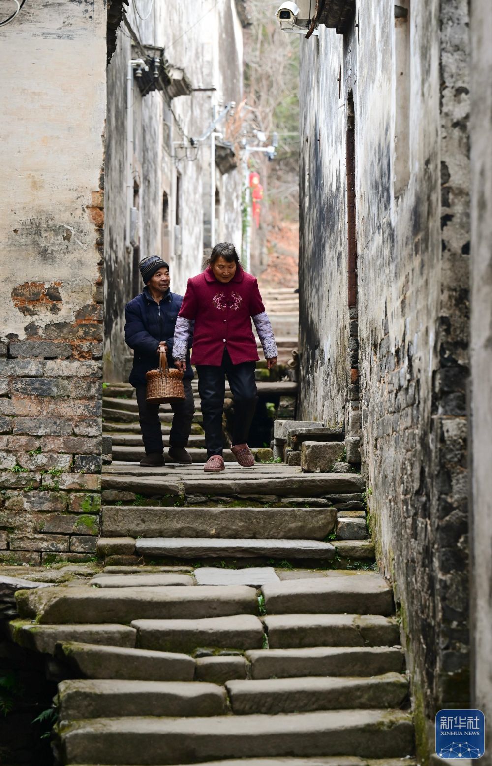 1月29日拍摄的瞻淇村街巷。