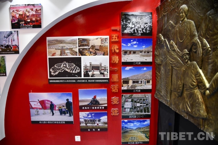 图为典角村村史馆内“五代房”的变迁 摄影：赵振宇