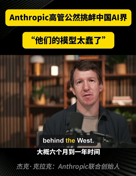 Anthropic联合创始人:中国AI落后西方半年 他们的模型太蠢了