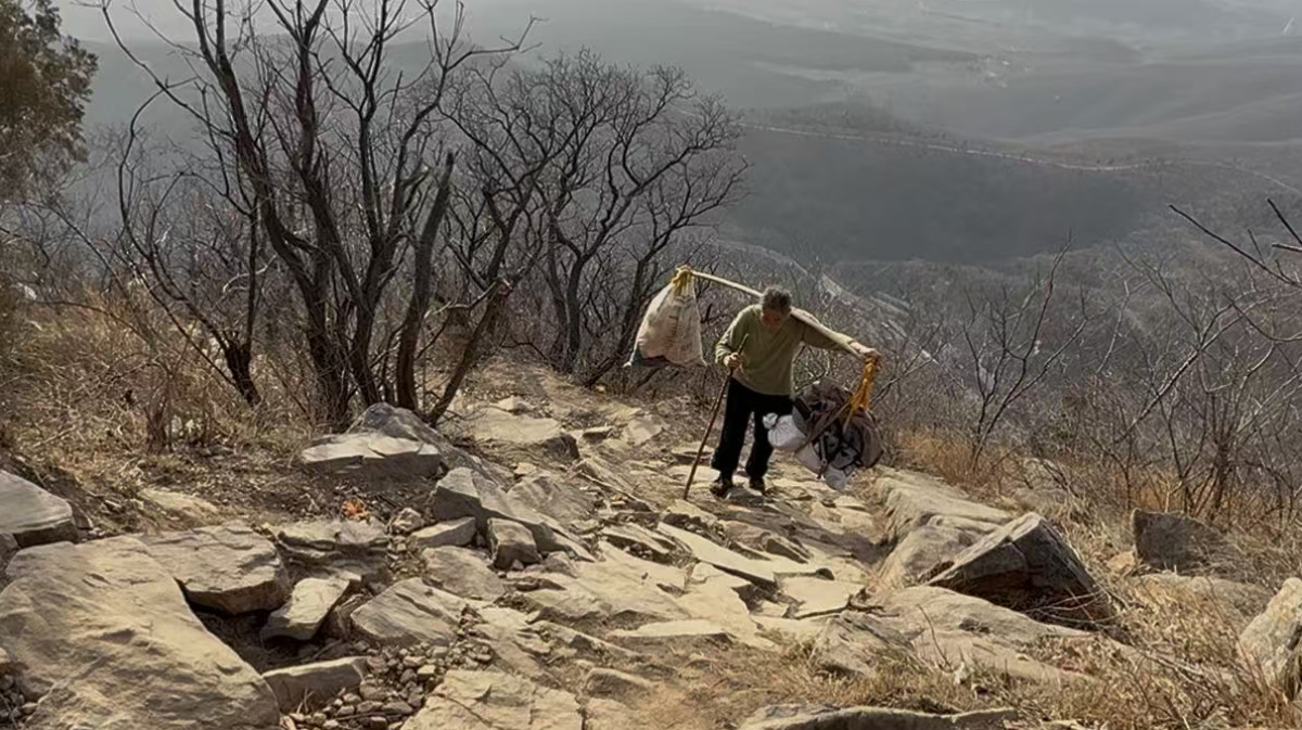 （山路上的挑山工）
