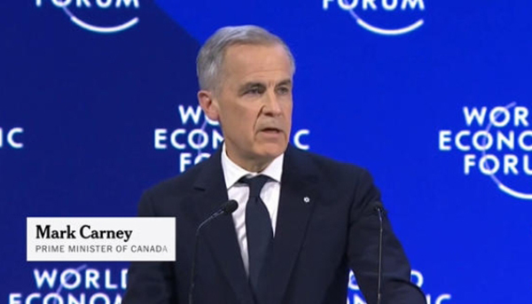 1月20日,卡尼在达沃斯发表演讲。 视频截图