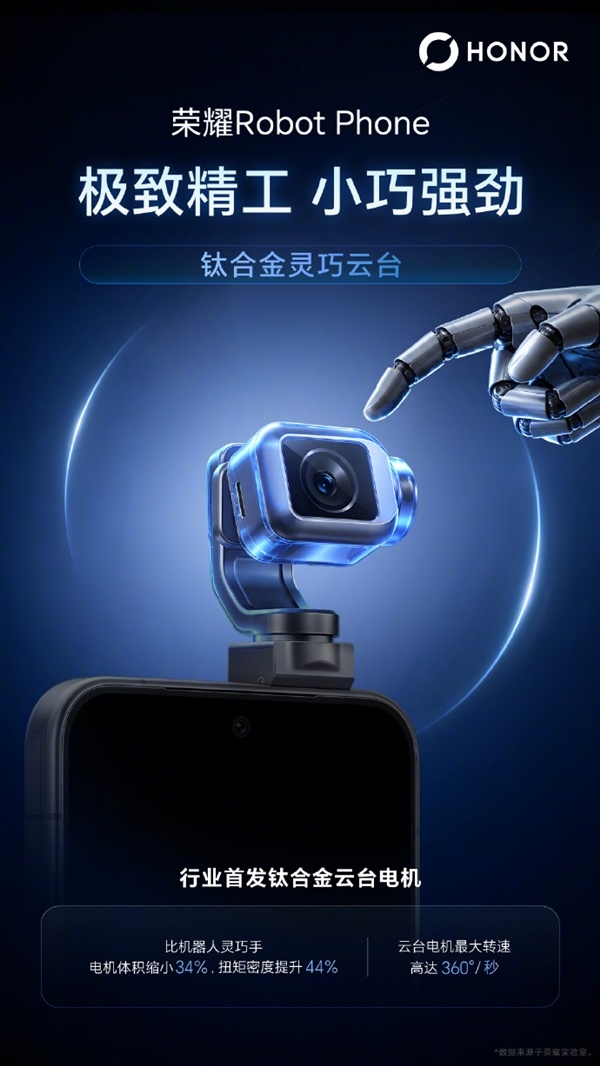 Robot Phone首发钛合金云台架构！荣耀机器东谈主本事与手机初度深度交融