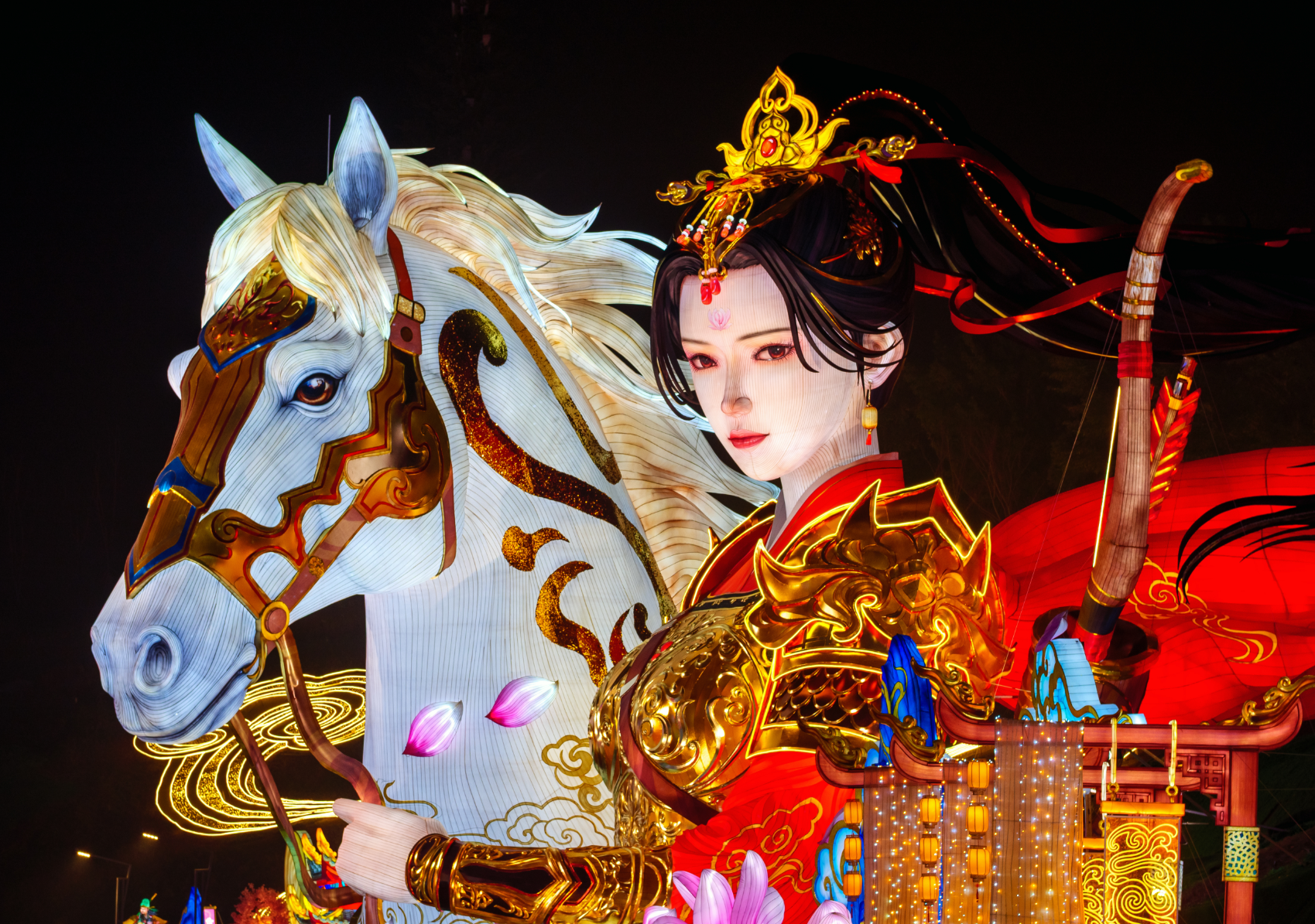 ▲第32届自贡国际恐龙灯会上的《木兰传奇》灯组。自贡市委宣传部供图