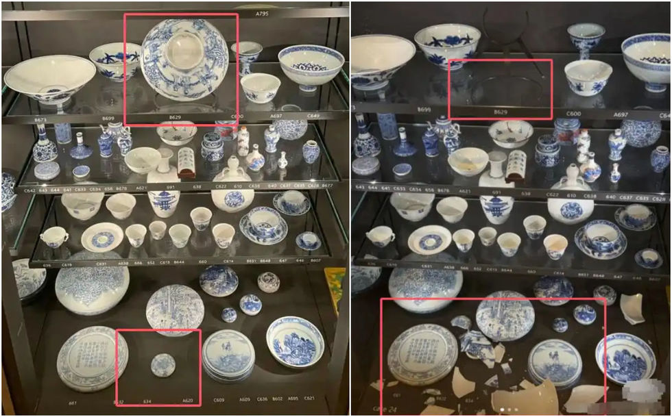 网友发布的事故前后对比图