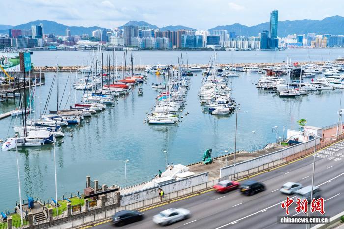 图为香港铜锣湾避风塘内停泊的众多游艇。(资料图) 中新社记者 侯宇 摄