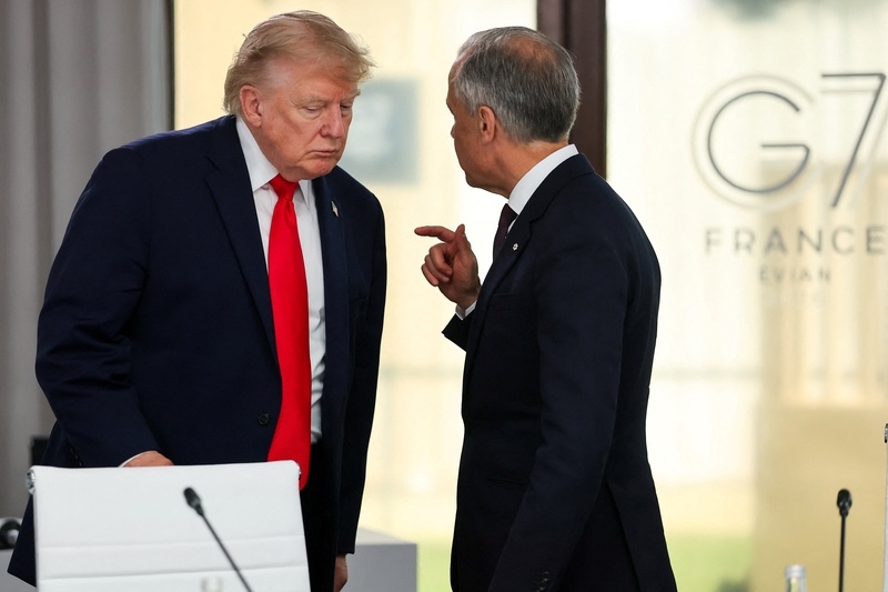 七国集团峰会手艺，加拿大总理卡尼和好意思国总统特朗普言语 IC photo