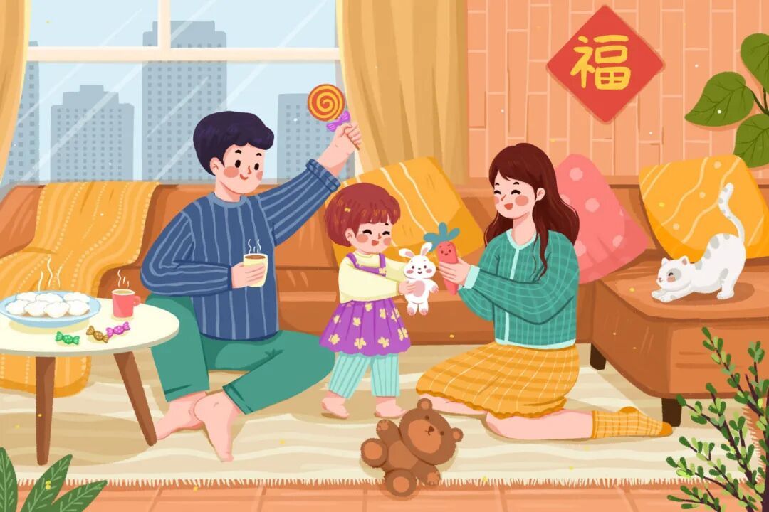 摄图网_402538786_温馨一家人父母陪伴孩子插画(企业商用).jpg