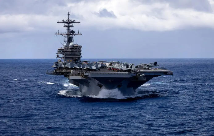 ▲美国中央司令部宣布第三艘航空母舰“布什”号抵达其责任区