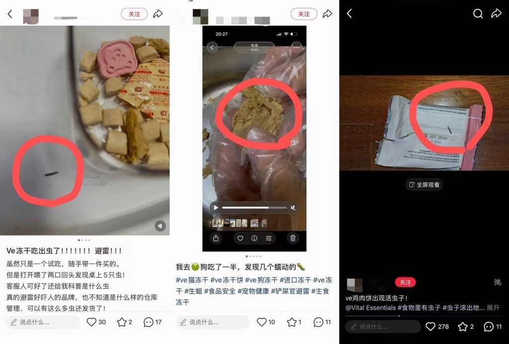 美国知名宠物冻干品牌试吃装被曝“爬出活虫”涉事店铺回应(图1)