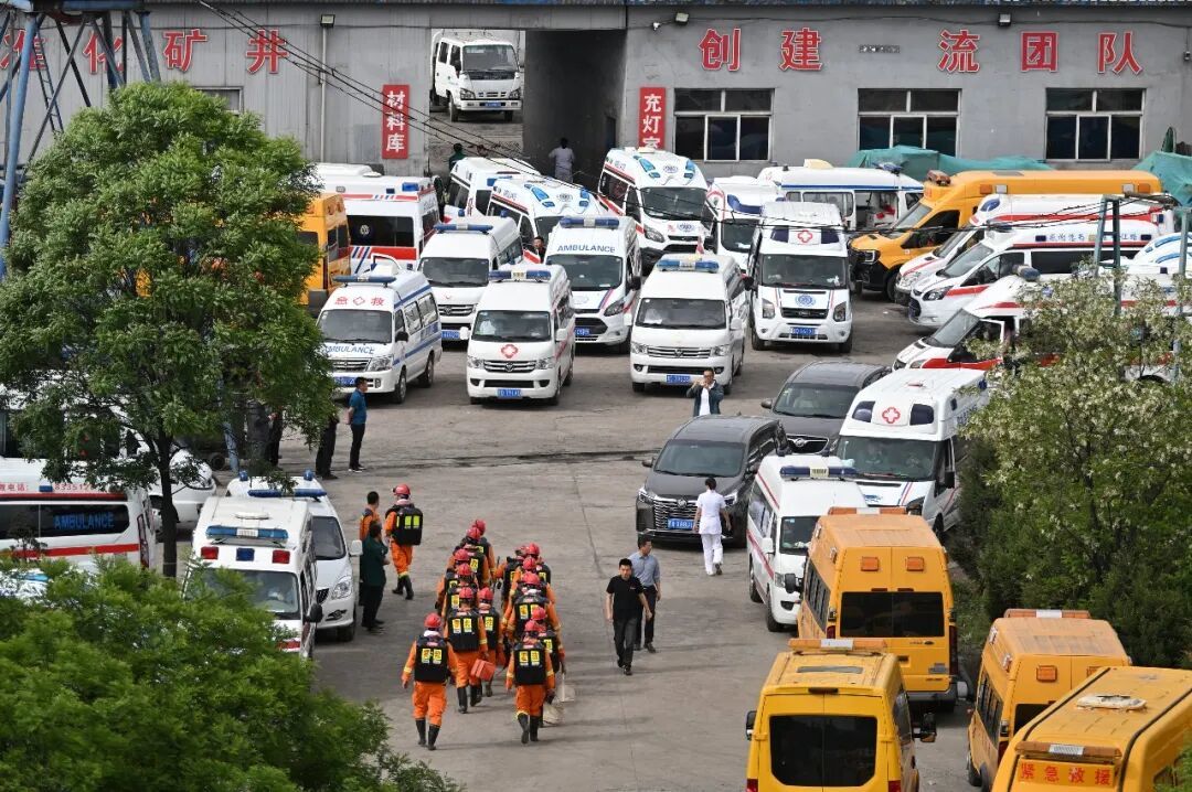 2026年5月23日，留神峪煤矿瓦斯爆炸事故救援现场。