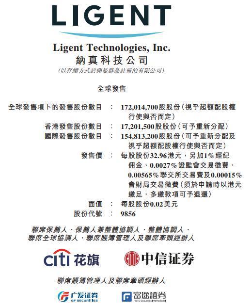 纳真科技全球发售招股文件载明发售细节