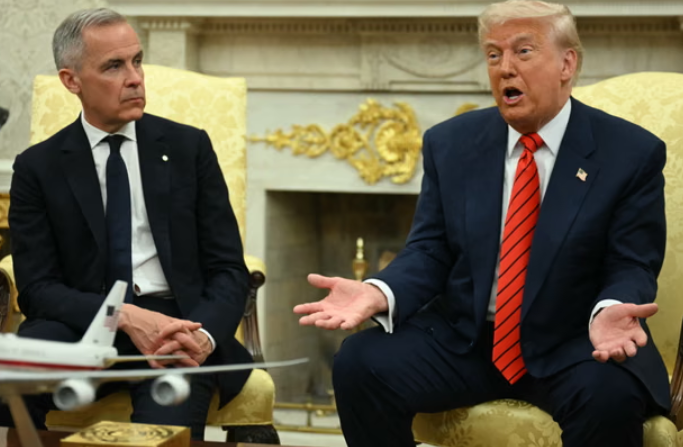 2025年5月6日,特朗普在白宫会见卡尼时表示,加拿大应感激从美国获得的“免费好处”