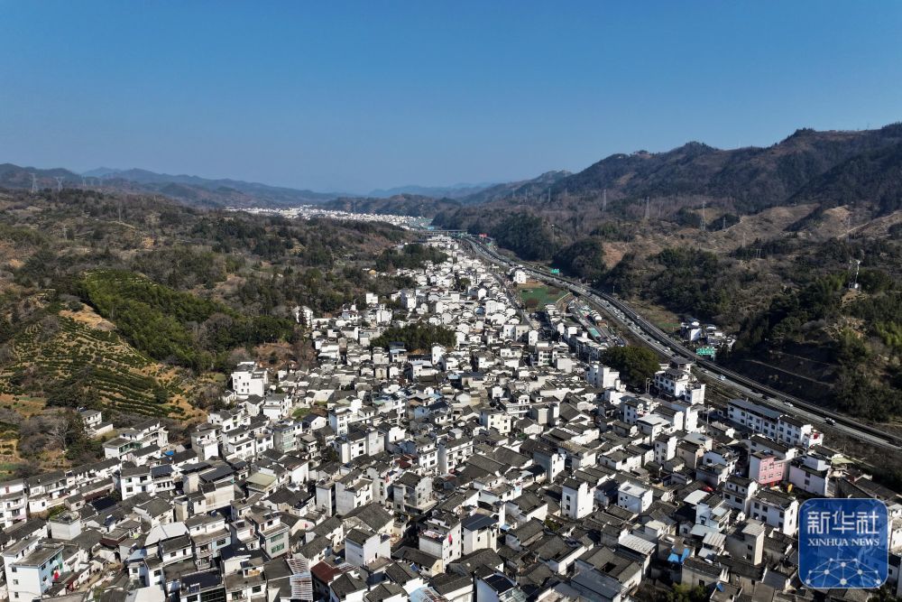 2月8日拍摄的瞻淇村(无人机照片)。