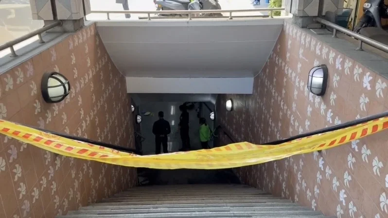 嘉义市火车站前站地下道19日发生命案。图源:台湾联合新闻网
