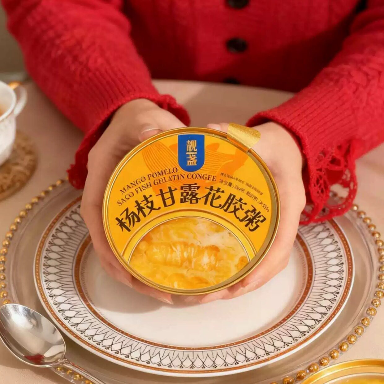 靓盏杨枝甘露花胶粥早餐速食营养滋补送礼礼盒装