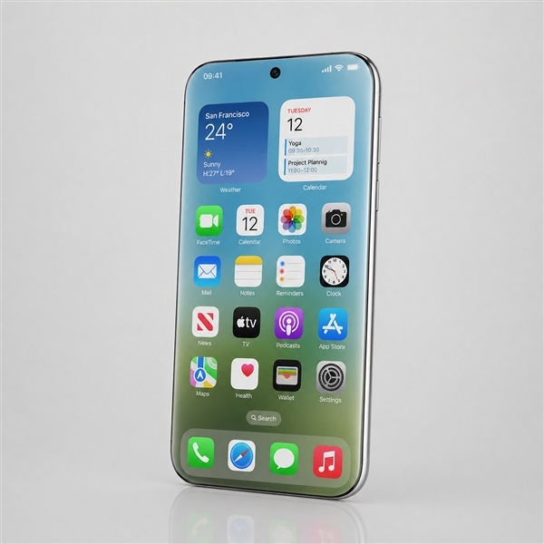 苹果20周年版iPhone曝光:全新四曲面屏幕!打造物理液态玻璃后果