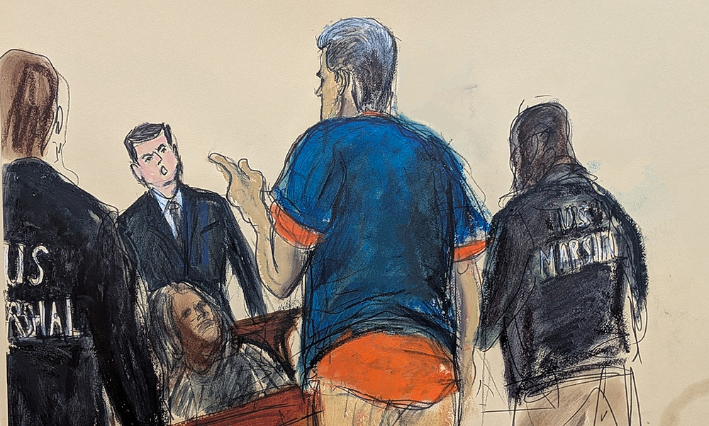 2026日,美国纽约,委内瑞拉总统马杜罗在曼哈顿联邦法院受审后,与一名旁观者互动。视觉中国 图