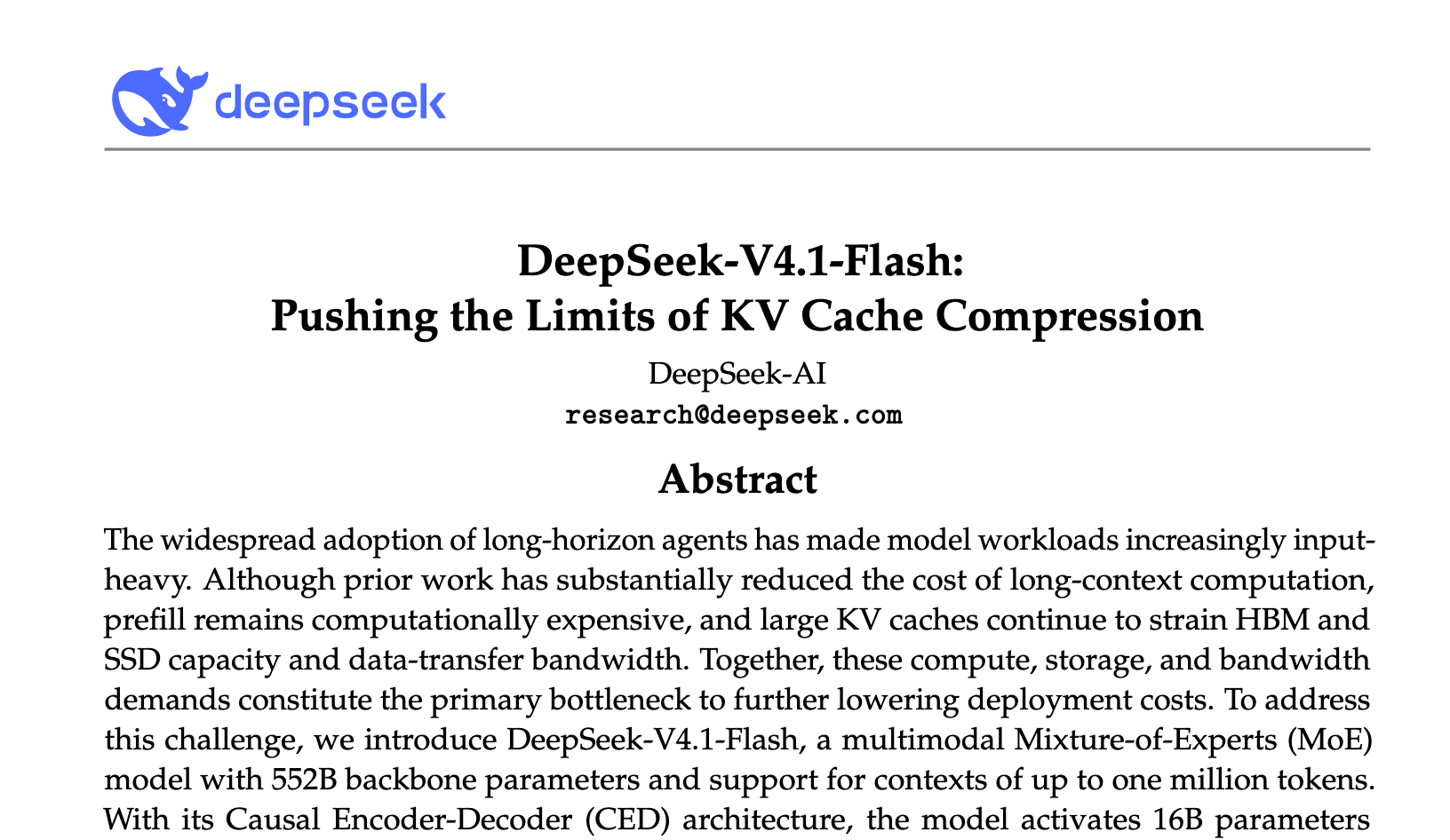 刚刚,DeepSeek新模型上线,长文本缓存硬盘占用暴降88%!