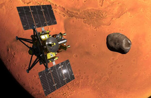 抵达火星附近的“MMX”探测器效果图