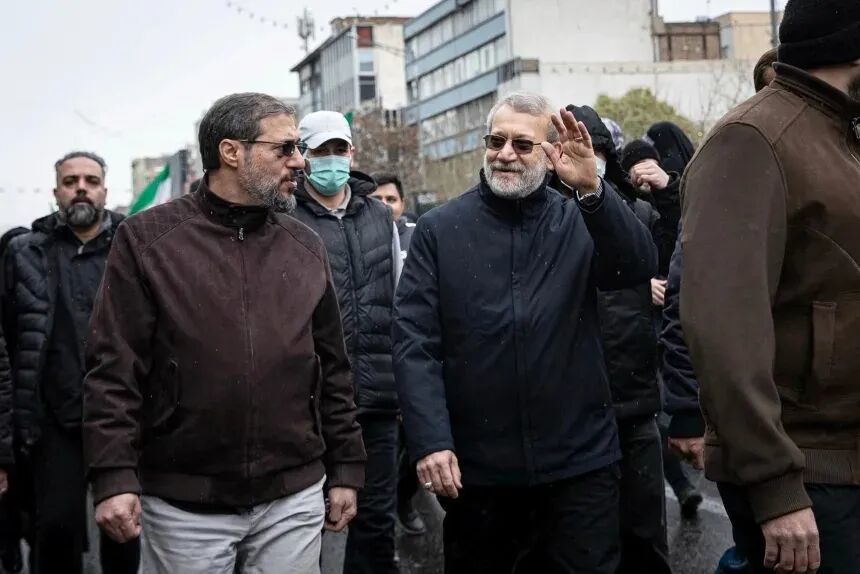 ▲拉里贾尼是 3 月 13 日参加了在德黑兰举行的集会。（图源：路透社）