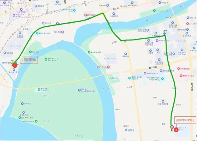 襄州定制专线走向示意图