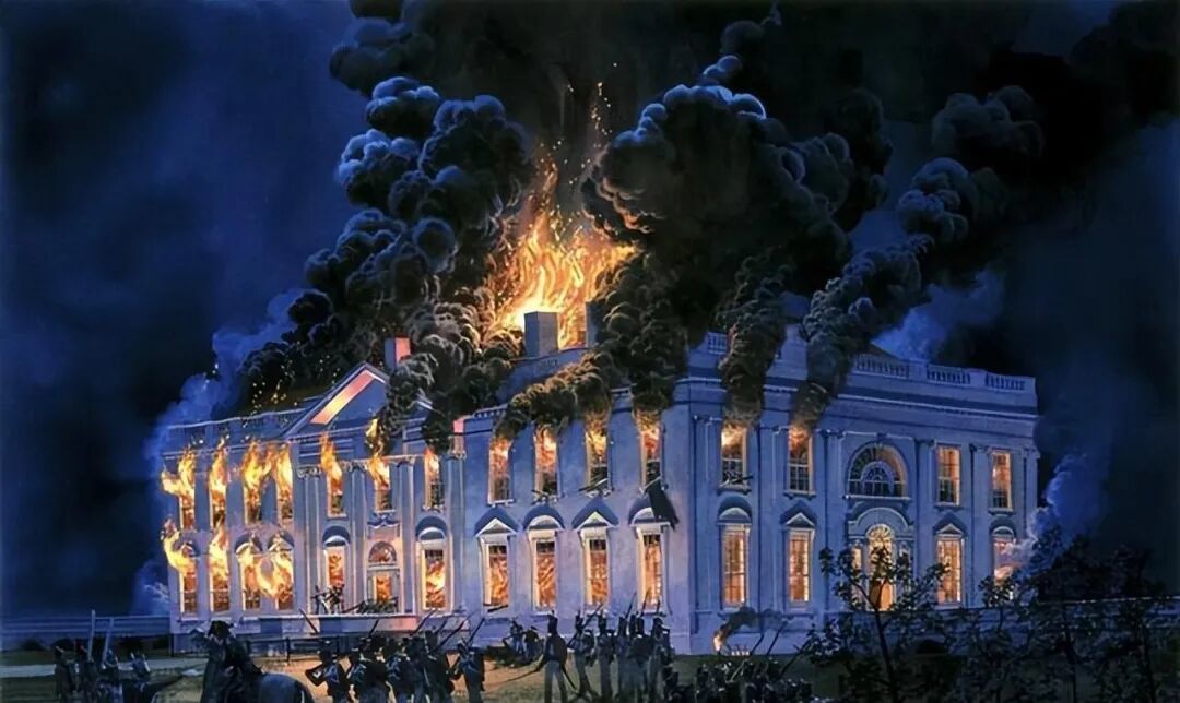 美国白宫在第二次英美战争期间被烧了