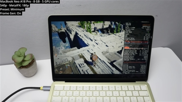 入门MacBook Neo硬跑《红色沙漠》：50帧达成！就是画质惨不忍睹