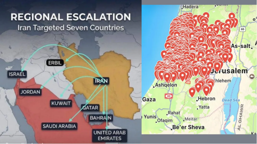 美以联军对伊朗打击范围分布。