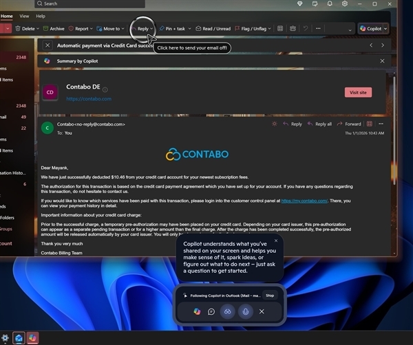 微软测试Windows 11任务栏新功能：可直接向AI助手共享窗口