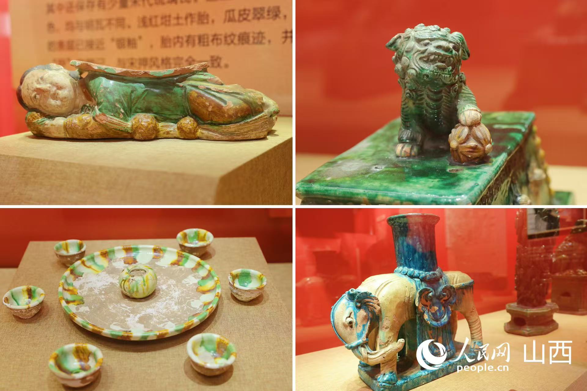 古代琉璃文物展示。人民网记者 王帆摄
