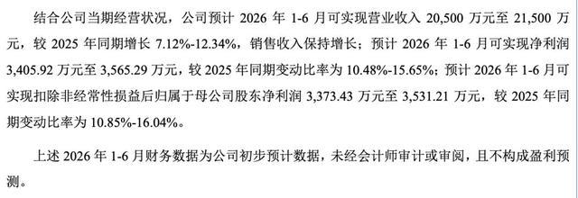 天博智能2026年上半年业绩预计内容页面