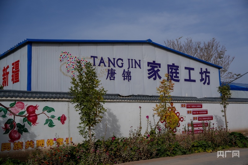 唐驿镇六连的唐锦家庭工坊 (央广网记者 丁安 摄)