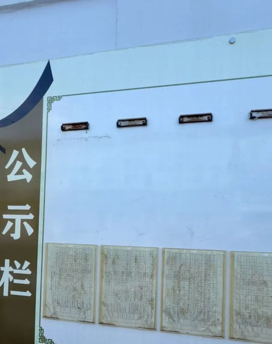 ▲镇政府的公示栏里，肇事者的照片被取了下来，图/卿荣波