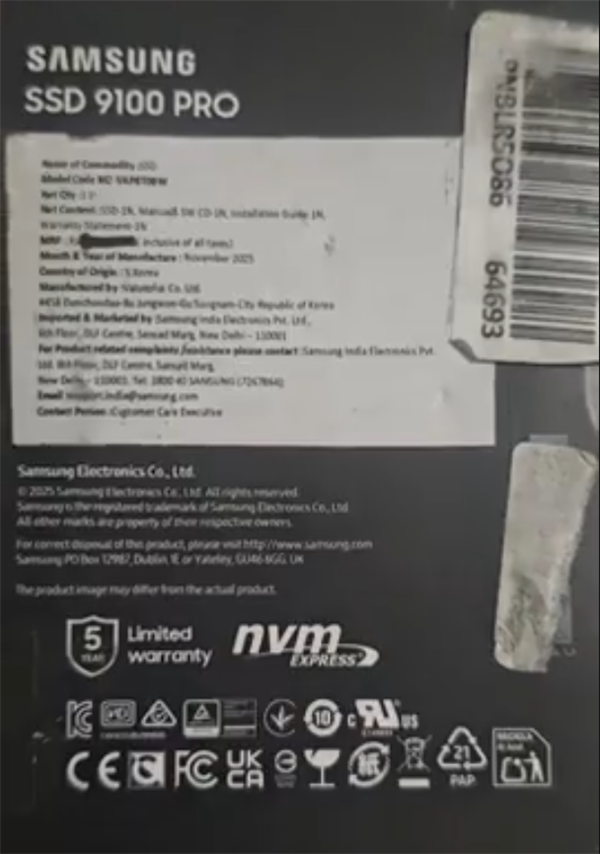 芯片级造假!花8000元买三星8TB旗舰SSD:到手竟是128GB杂牌货
