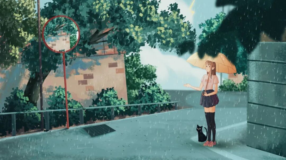 摄图网_401749164_夏季高温暴雨路边躲雨插画_(企业商用).jpg