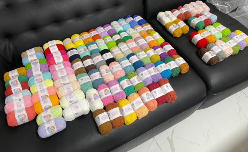 囤线也是钩织爱好的一部分。(图/小红书网友@Ahan)