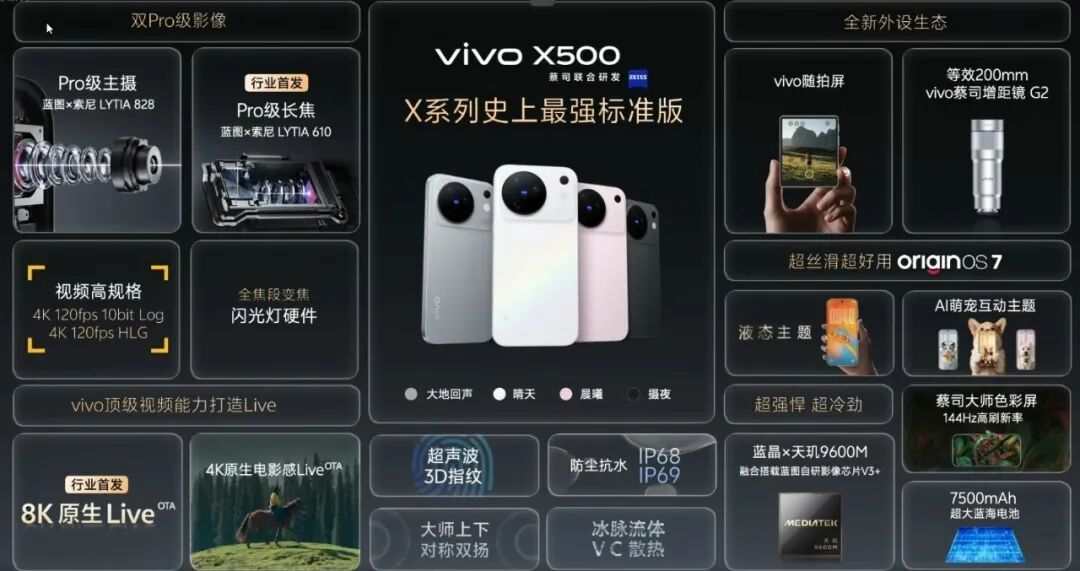 vivo X500系列发布会汇总 旅拍影像旗舰5499元起