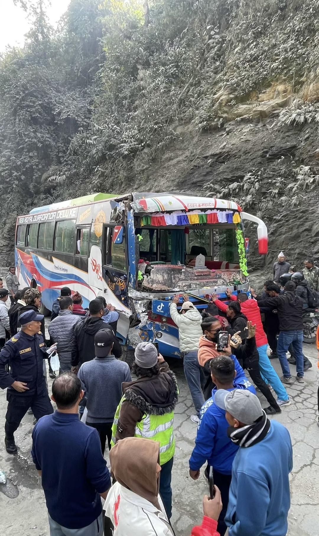 ▲去年12月,彭女士遭遇到的车祸现场 受访者供图
