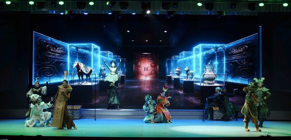 歌舞剧《国宝欢乐耶》演出现场。新华社发