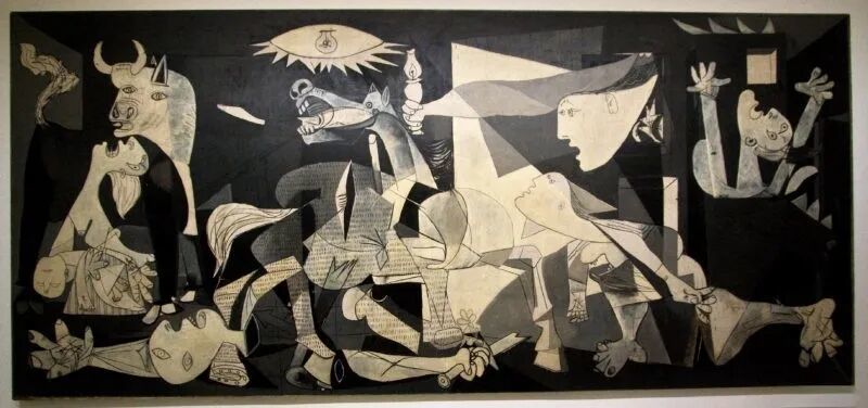 毕加索,《格尔尼卡》,1937年,现藏西班牙马德里索菲亚王后艺术中心。