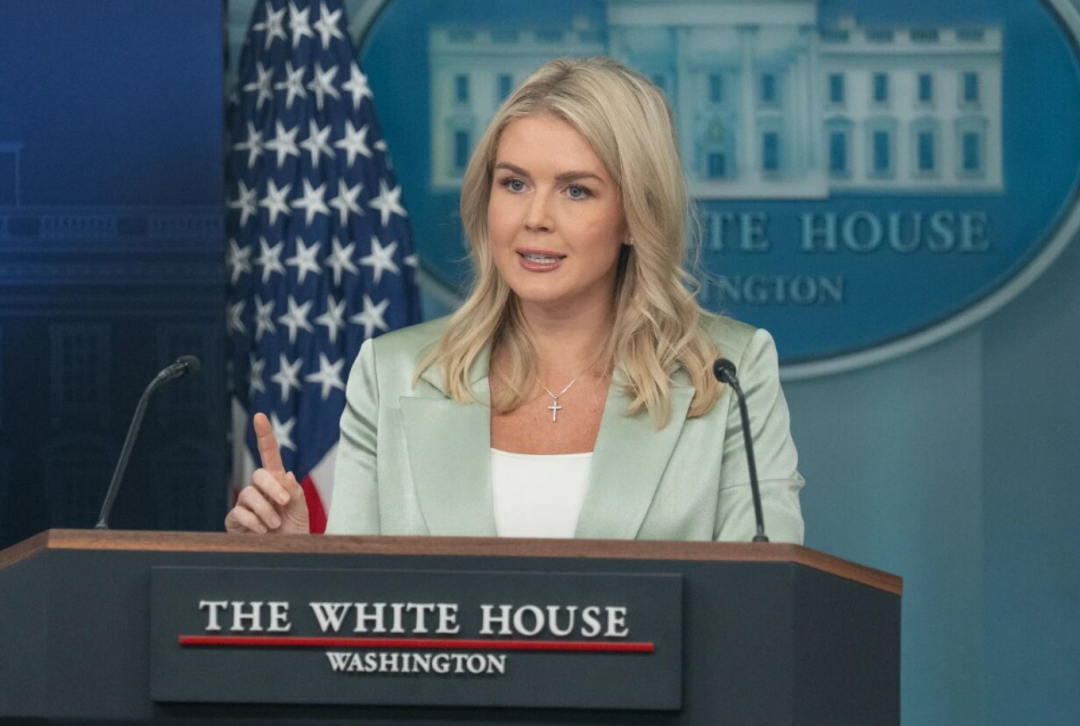 资料图:美国白宫新闻秘书莱维特(来源:央视新闻)