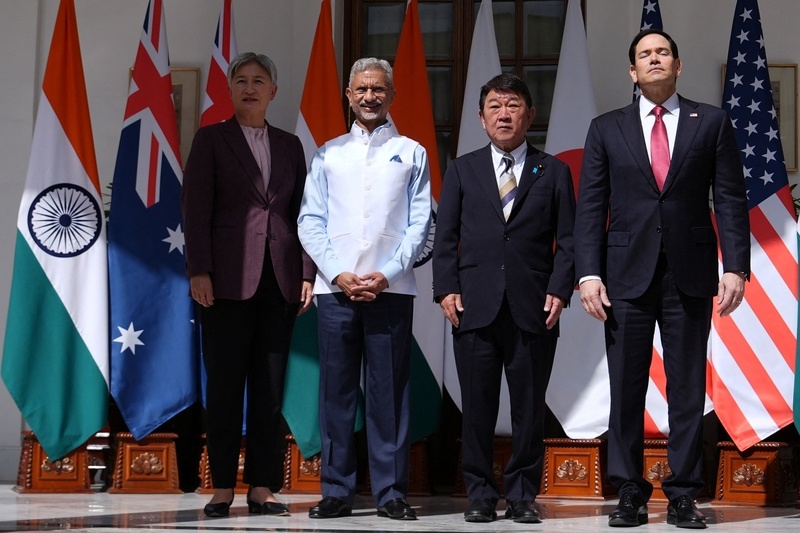 2026年5月26日，印度新德里，“四方安全对话”（QUAD）外长会议举行，好意思国国务卿鲁比奥、印度外长苏杰生、澳大利亚外长黄英贤和日本皮毛茂木敏充出席。 IC Photo