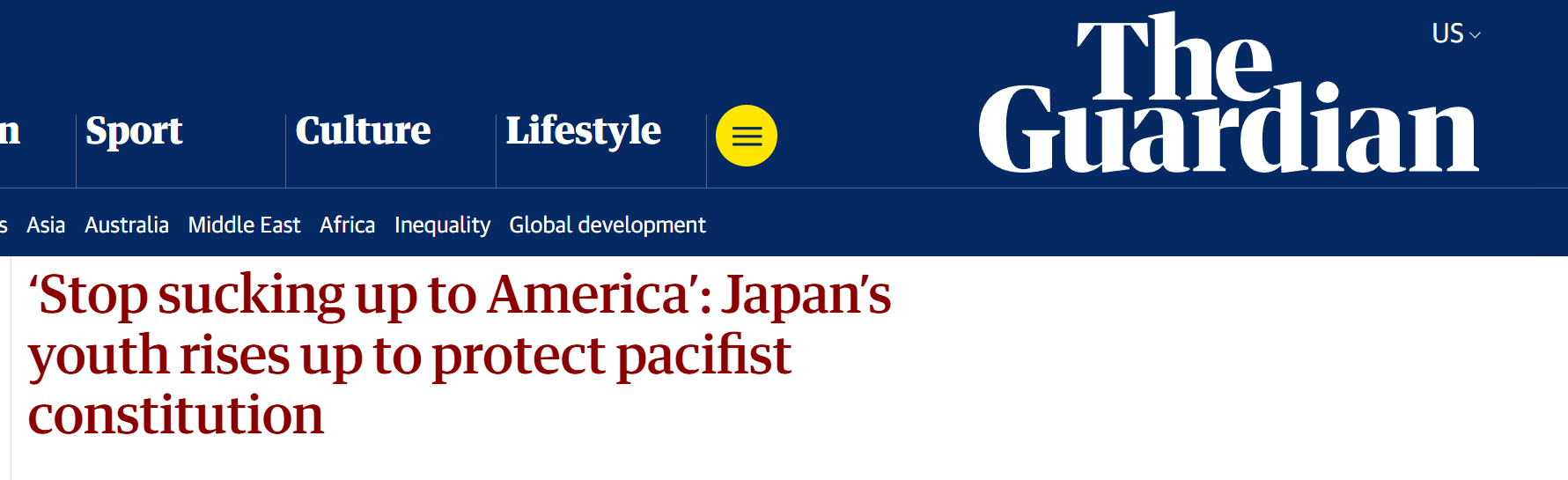 英国《卫报》报道截图