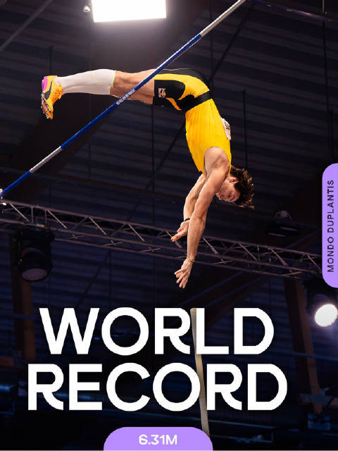 杜普兰蒂斯以6米31第15次刷新撑竿跳世界纪录